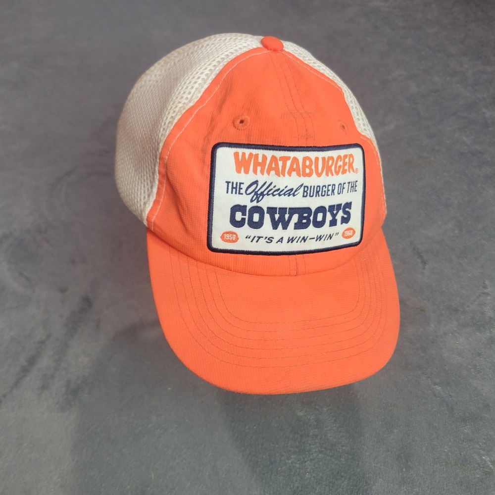 Whataburger Official Burger of the Cowboys Trucker Hat Orange White Snapback Cap